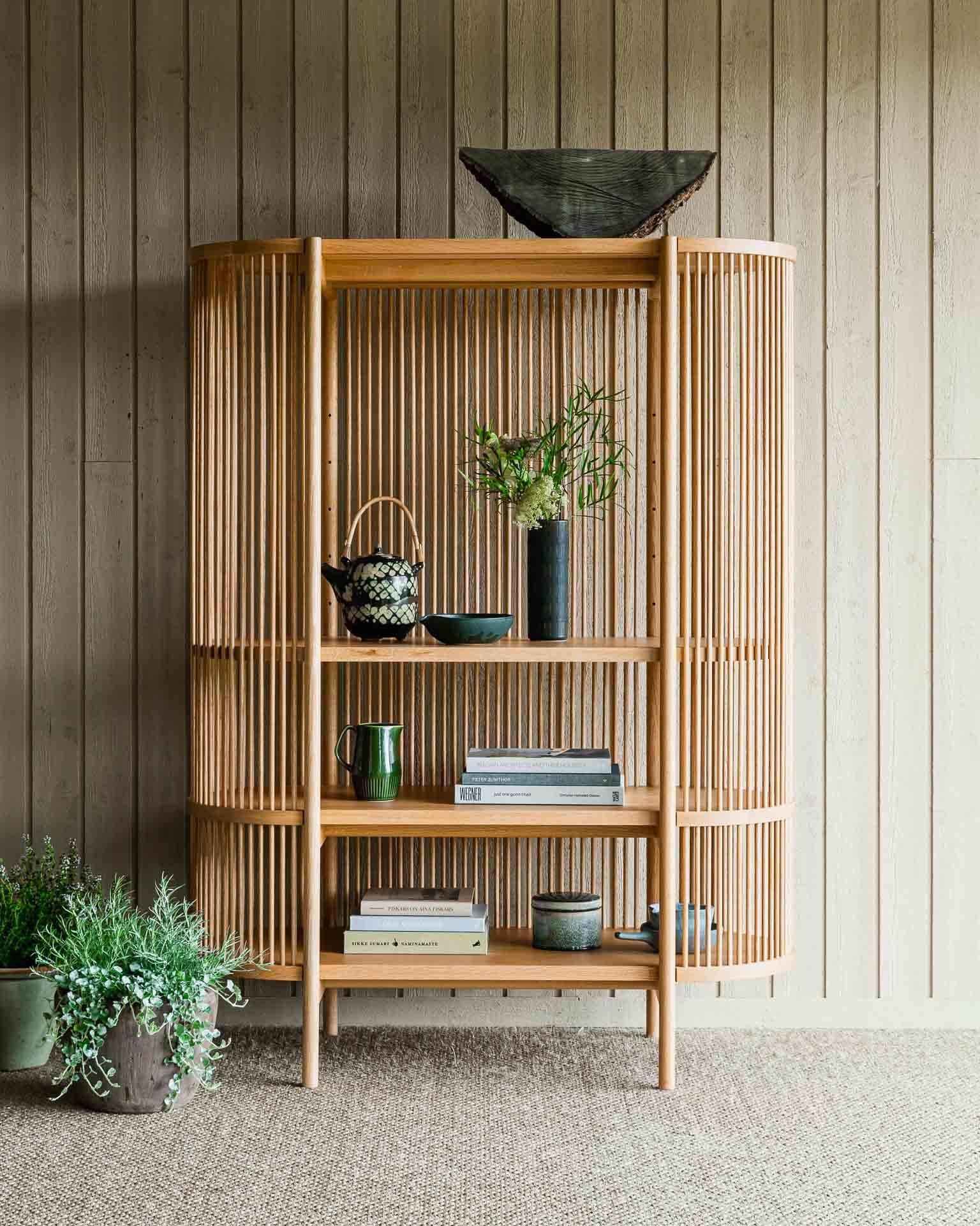 Scandinavian Modern Bastone Cabinet in Oak by Poiat For Sale