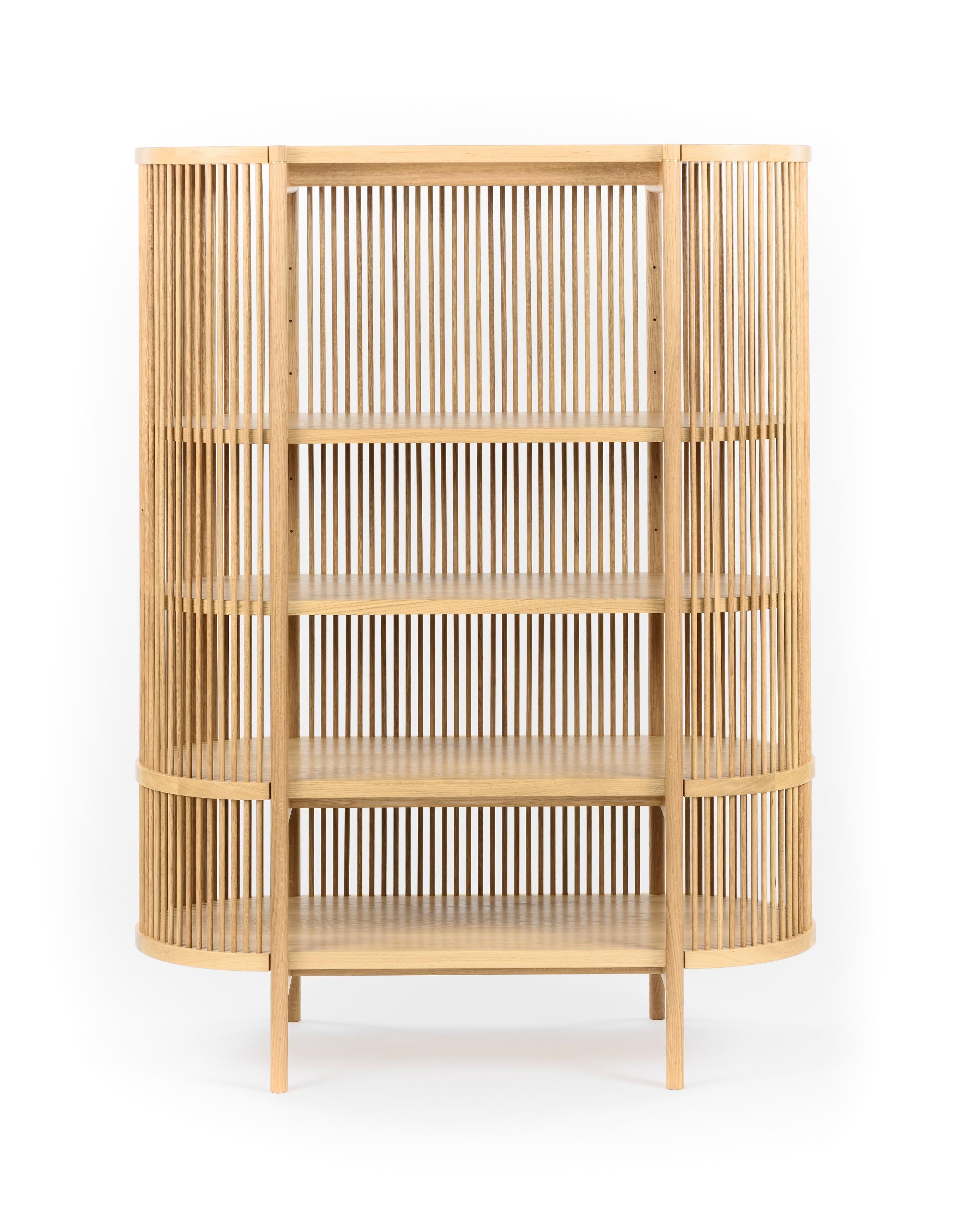 Contemporary Bastone Cabinet in Oak by Poiat For Sale