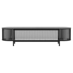 Bastone Low Sideboard in Black Stained Oak by Poiat