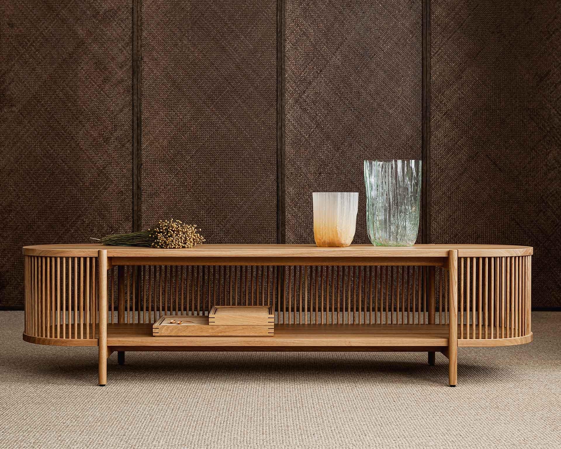 The Bastone case piece collection, which consists of a cabinet and a sideboards, is designed by the master cabinet maker and designer Antrei Hartikainen for Poiat studio. Somewhere on the boundary of art and design, the collection showcases the