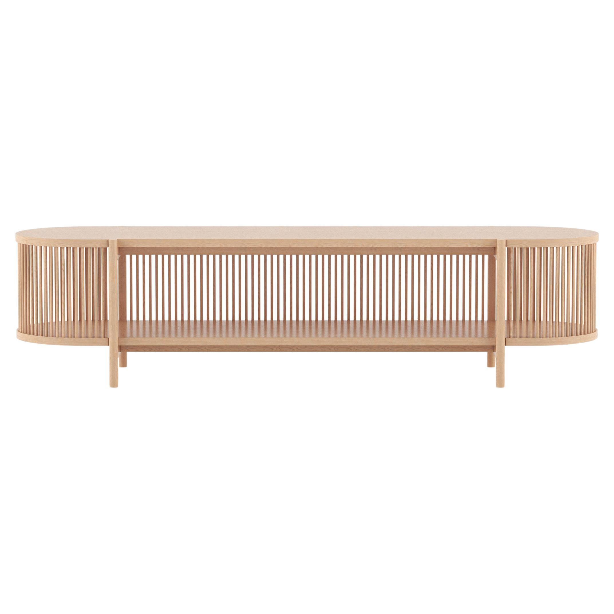Bastone Low Sideboard in Natural Oak by Poiat For Sale