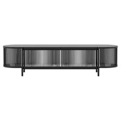 Bastone Low Sideboard with Doors in Black Stained Oak by Poiat