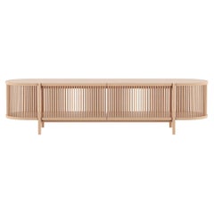 Bastone Low Sideboard with Doors in Natural Oak by Poiat