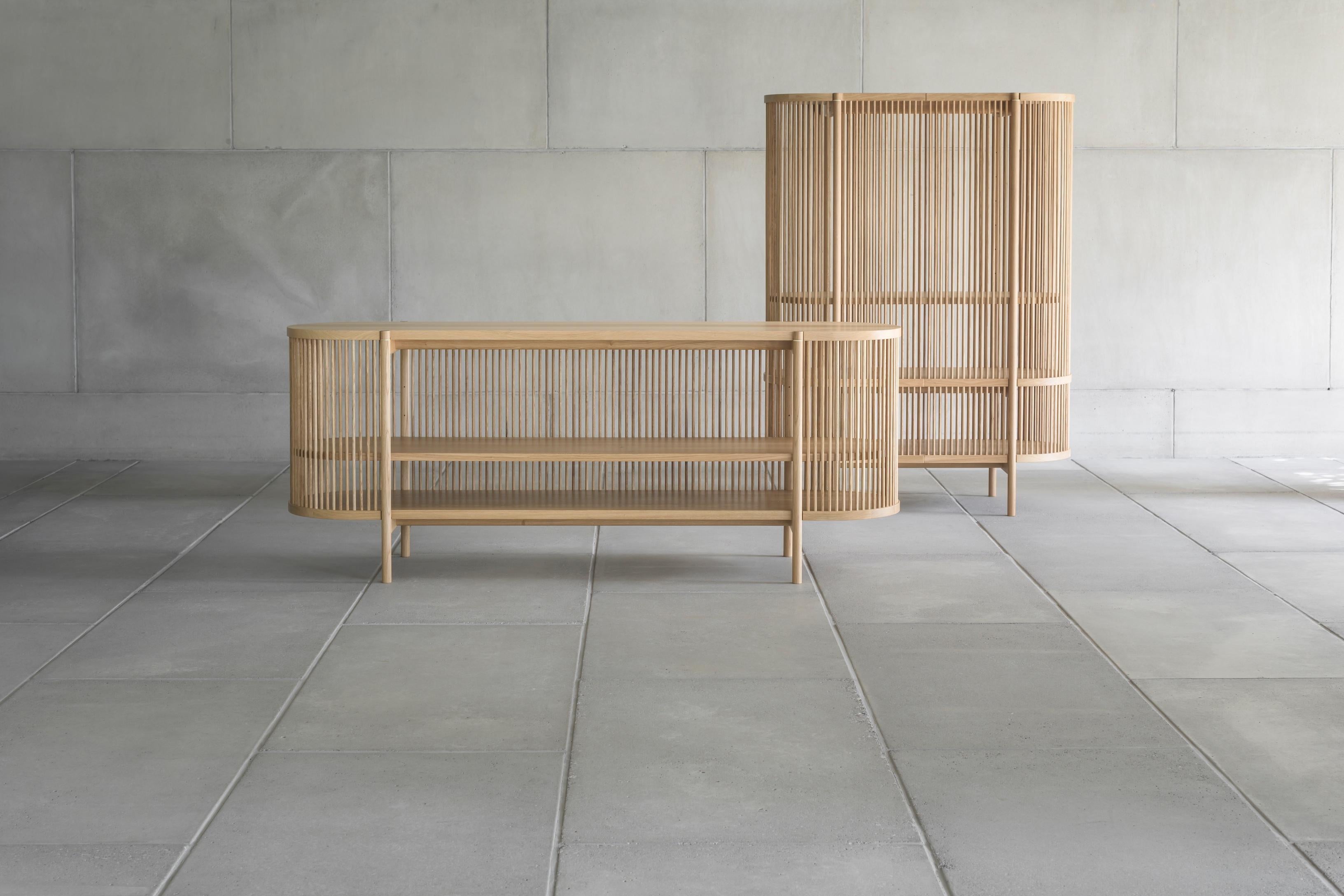 The Bastone Case Piece collection, which consists of a cabinet and a sideboard, is designed by the master cabinet maker and designer Antrei Hartikainen for Poiat studio. Somewhere on the boundary of art and design, the collection showcases the