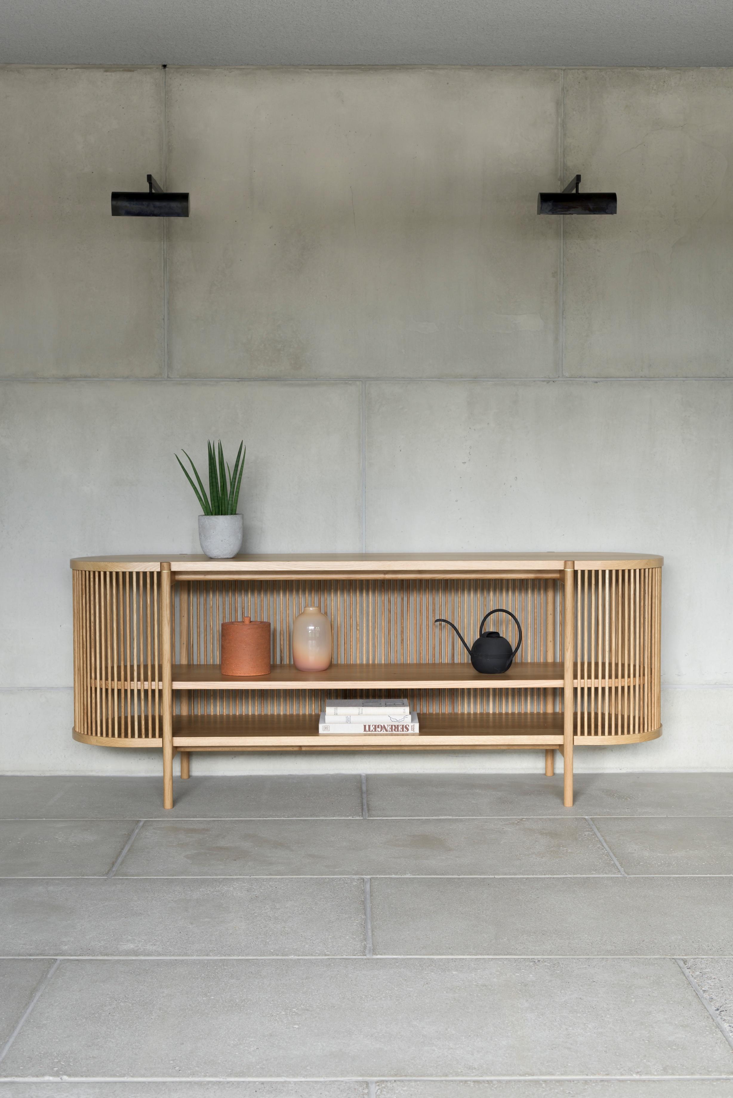 Finnish Bastone Sideboard in Oak with Doors by Poiat For Sale