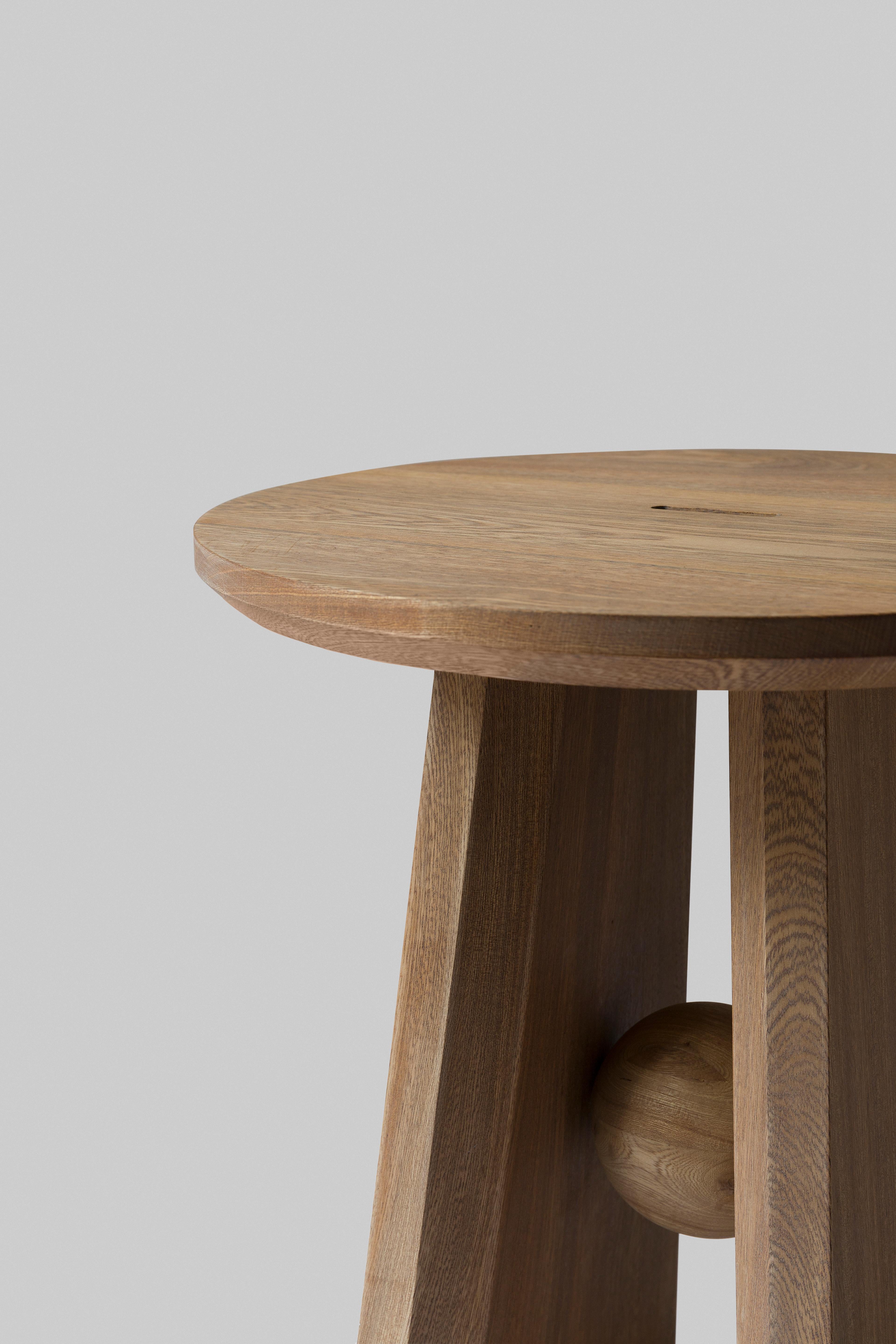 Basurto 01 Contemporary Wooden and Fabric Stool In New Condition For Sale In Mexico City, MX