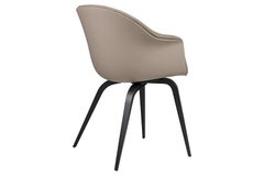 Bat Dining Chair, Front Upholstered, Wood Base, Black Stained Beech