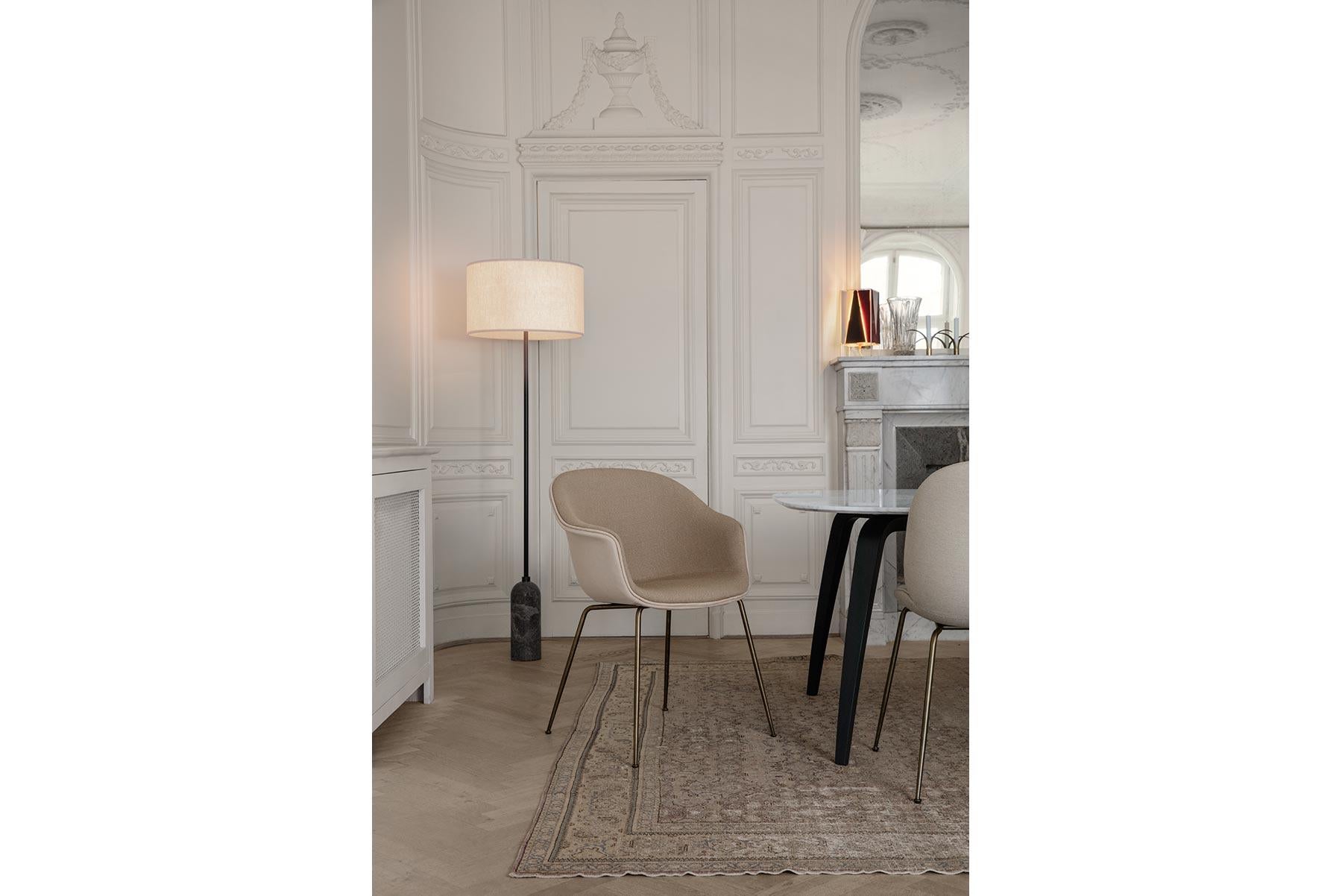 The bat dining chair, designed by Danish-Italian design-duo GamFratesi, carries strong references to the interesting characteristics of bats, with its inviting, distinctive shell reminiscent of the shape of a bat’s wingspan. Balancing between the