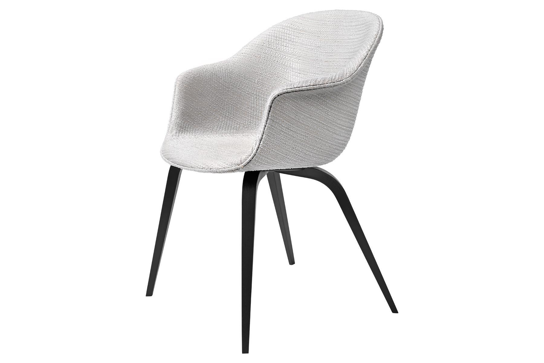 Mid-Century Modern Bat Dining Chair, Fully Upholstered, Oak Base For Sale