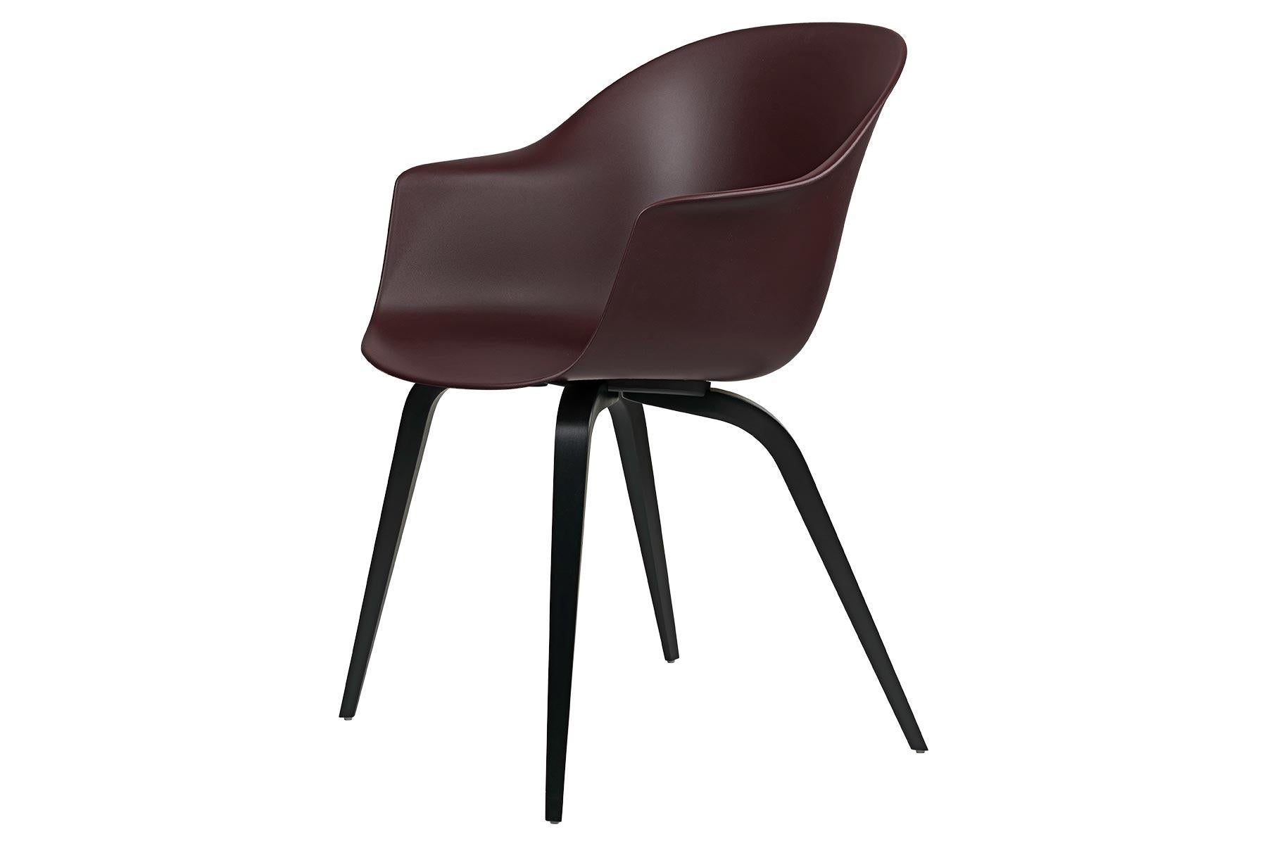 Silla de Comedor Bat, Sin Tapizar, Haya Teñida de Negro Danés en venta