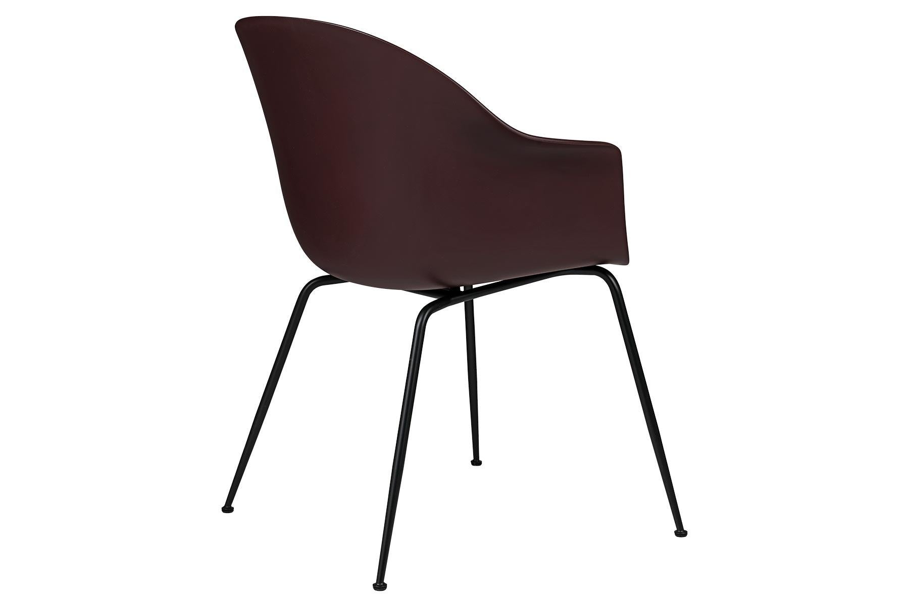 Esszimmerstuhl mit Fledermaus, nicht gepolstert, konischer Sockel, matt schwarz im Zustand „Neu“ im Angebot in Berkeley, CA