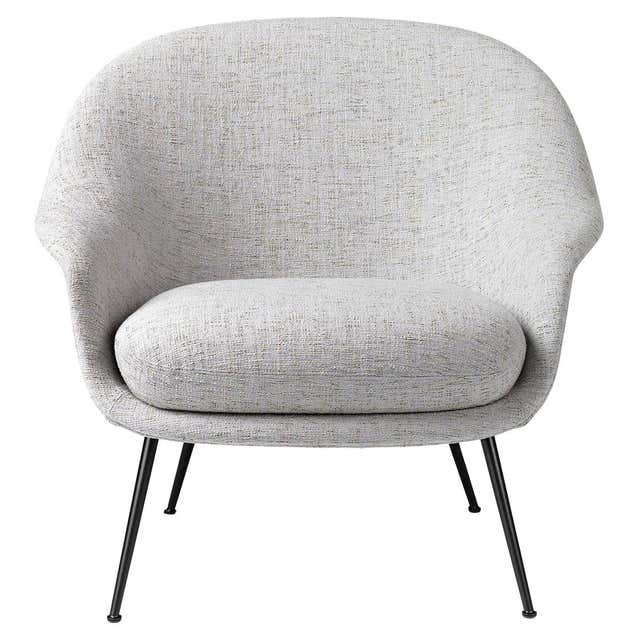 Bat Lounge Chair, High Back Fully Upholstered with Semi Matt Brass Legs ...