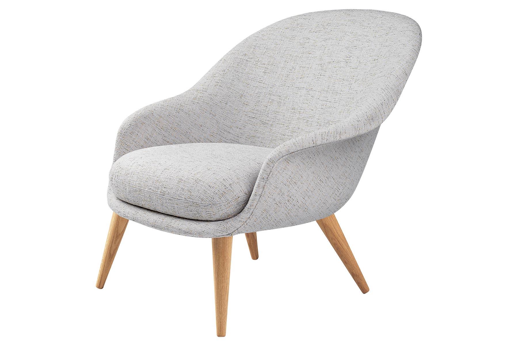 Bat Low Back Lounge Chair, Fully Upholstered, Oak Base For Sale 3