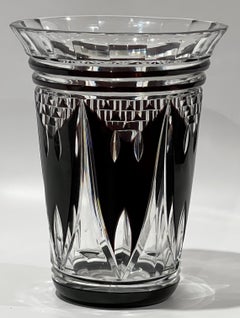 Bat Vase Cut Crystal Val Saint Lambert Attributed Charles Graffart