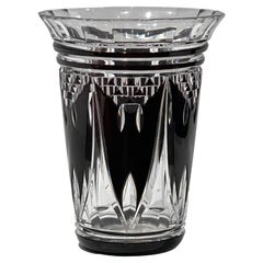 Bat Vase Cut Crystal Val Saint Lambert Attributed Charles Graffart