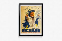 Original poster made in 1930 to promote Vermouth Richard - Alcohol advertising