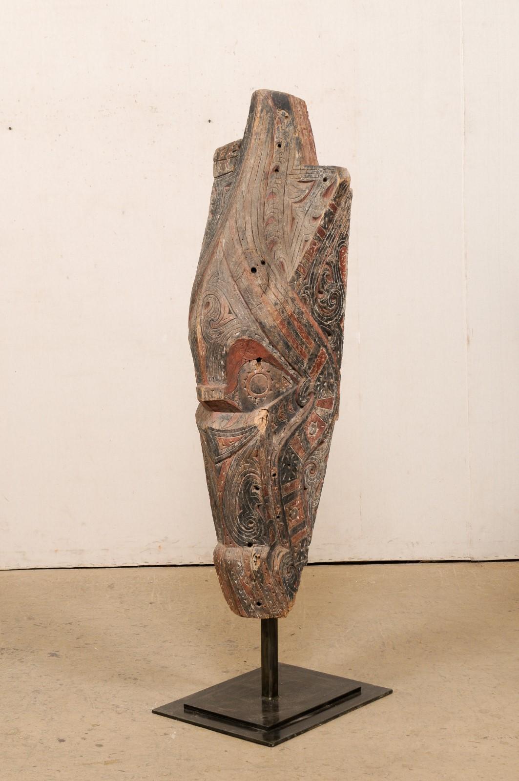 Batak Architectural Fragment w/ Custom Stand For Sale 2
