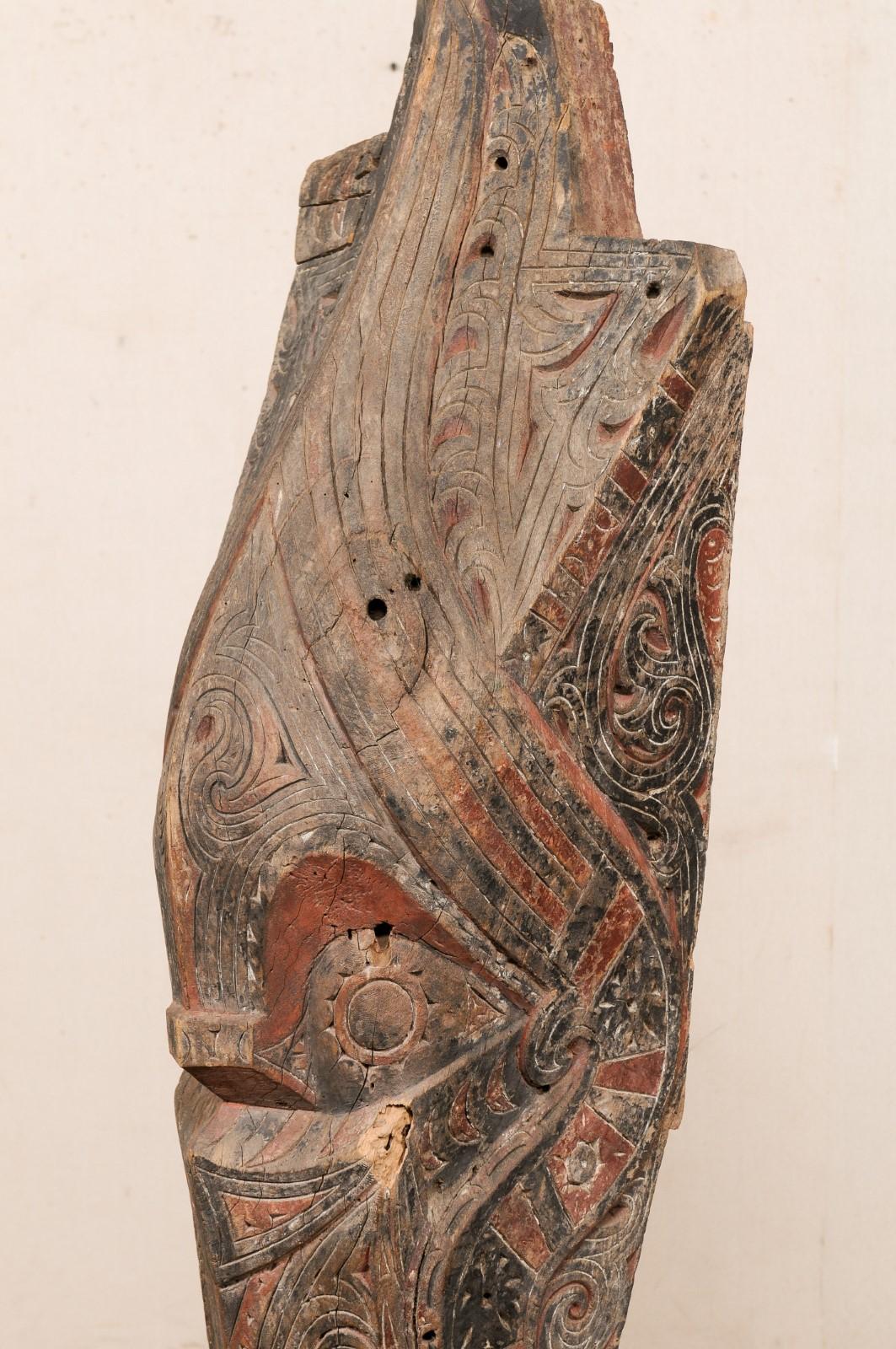 Batak Architectural Fragment w/ Custom Stand For Sale 3