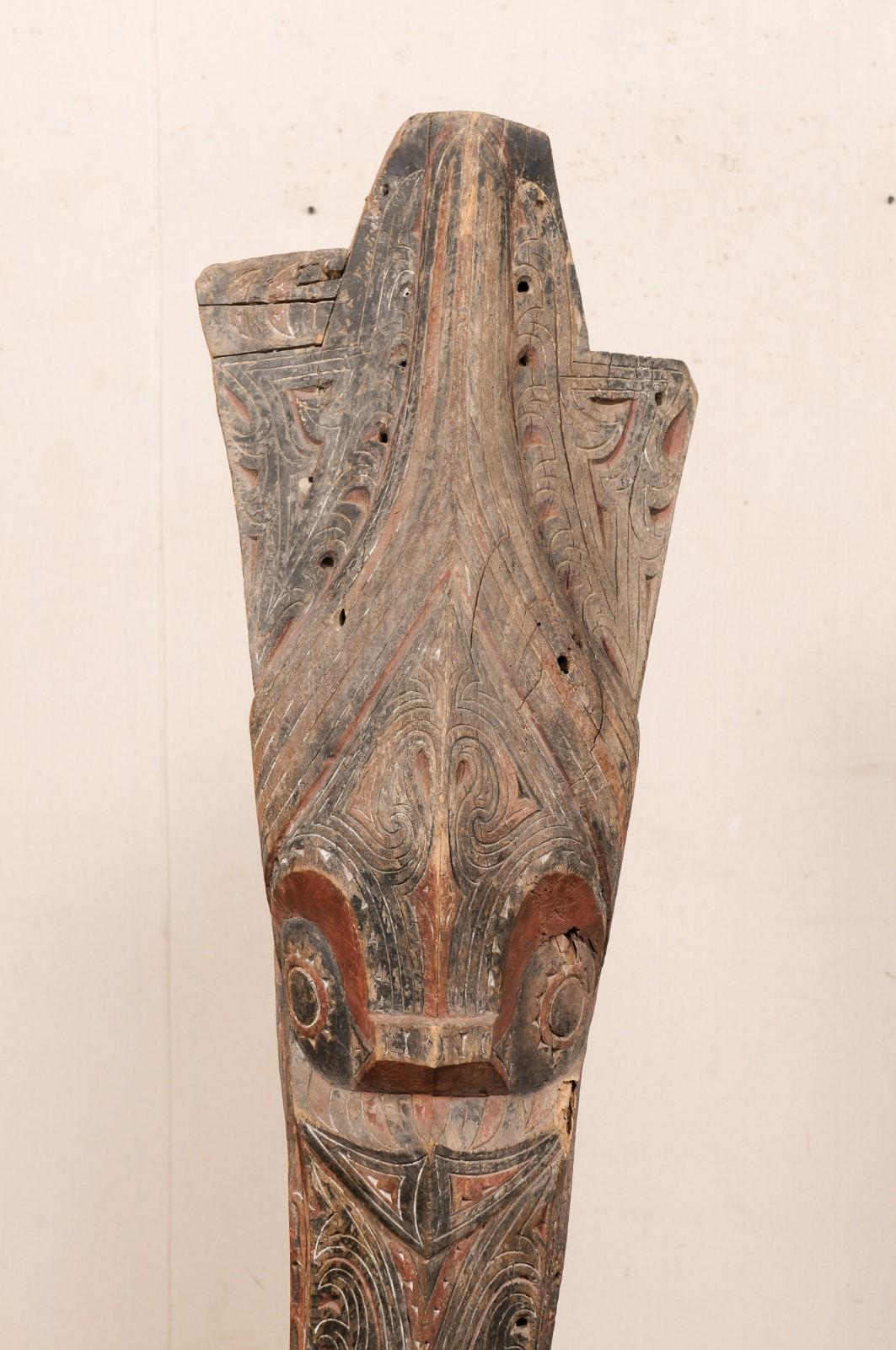 Tribal Batak Architectural Fragment w/ Custom Stand For Sale