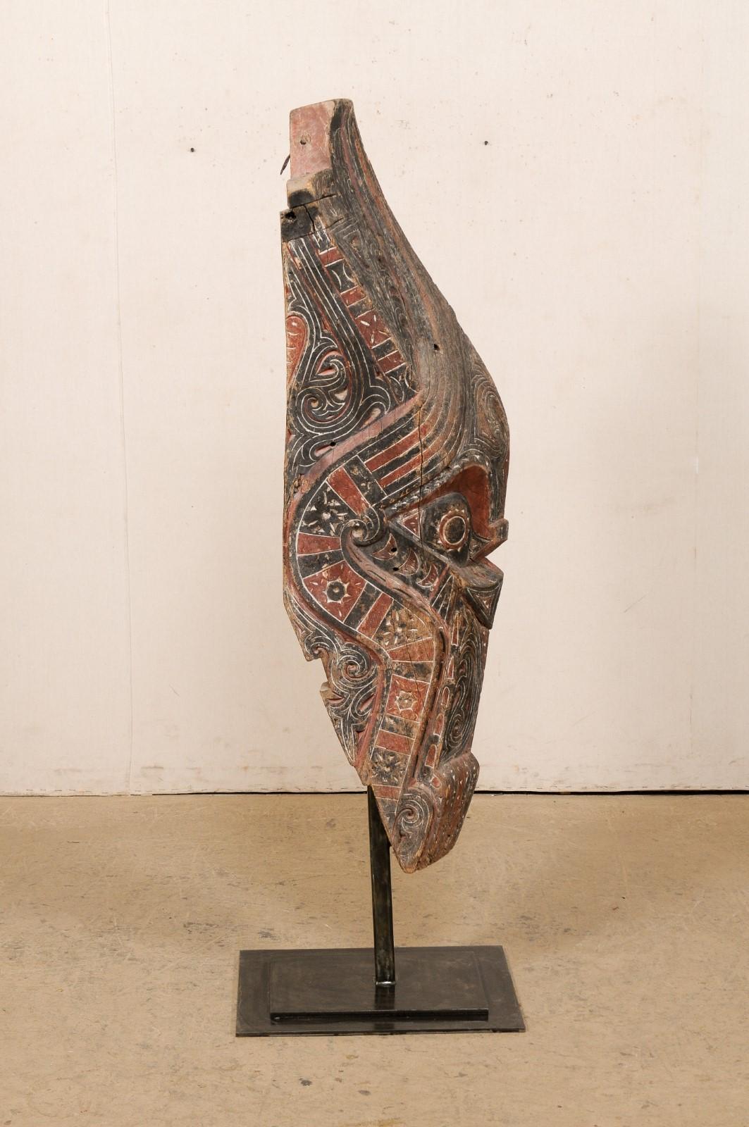 Batak Architectural Fragment w/ Custom Stand In Good Condition For Sale In Atlanta, GA