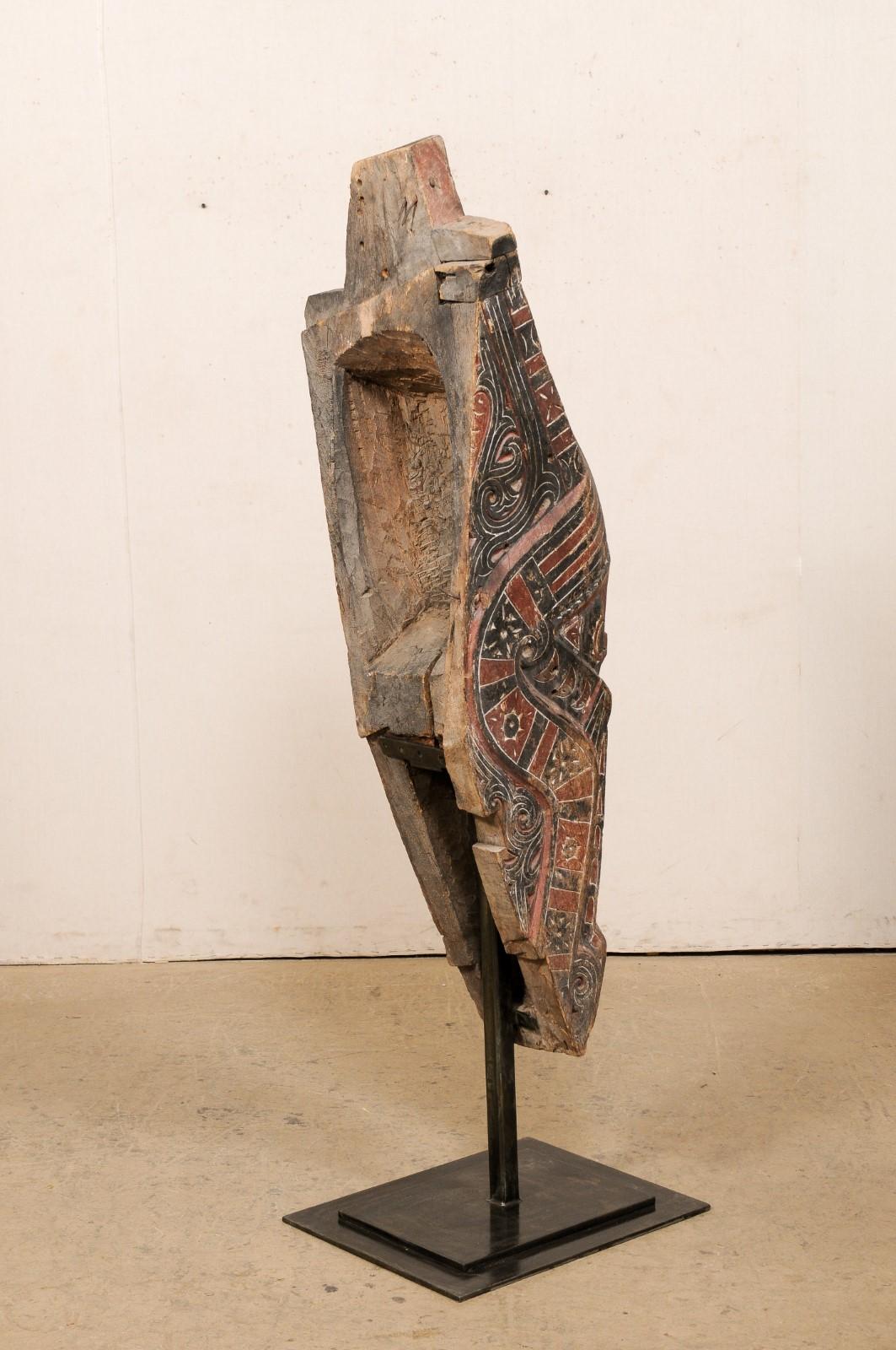 20th Century Batak Architectural Fragment w/ Custom Stand For Sale