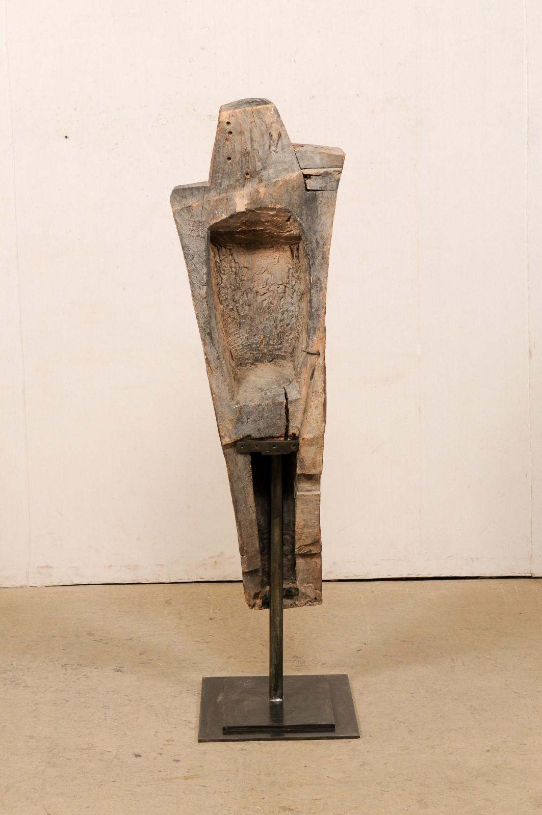 Iron Batak Architectural Fragment w/ Custom Stand For Sale