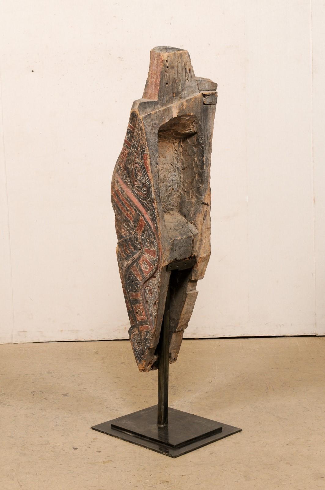 Batak Architectural Fragment w/ Custom Stand For Sale 1