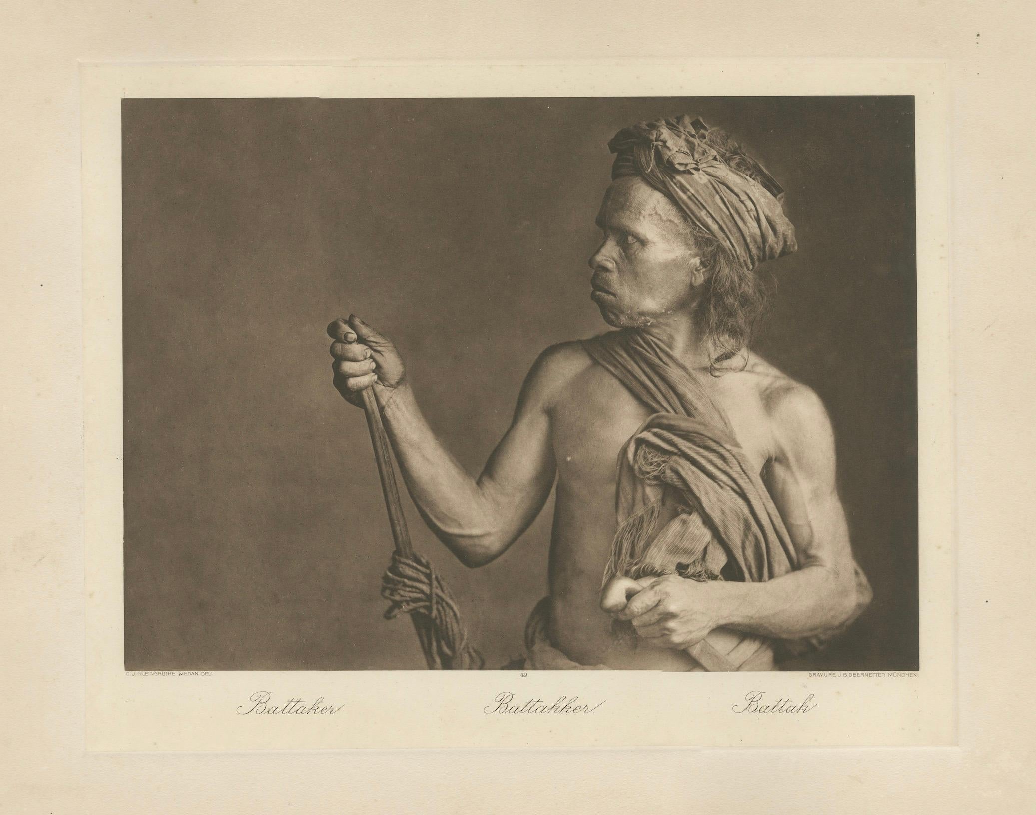 Batak Warrior Portrait, Sumatra, C J Kleingrothe, Dutch East Indies c1910