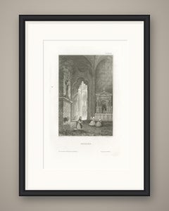 Batalha Monastery, Portugal, Antique Interior View with an Altar, circa 1850