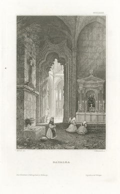 Batalha Monastery, Portugal, Antique Interior View with an Altar, circa 1850