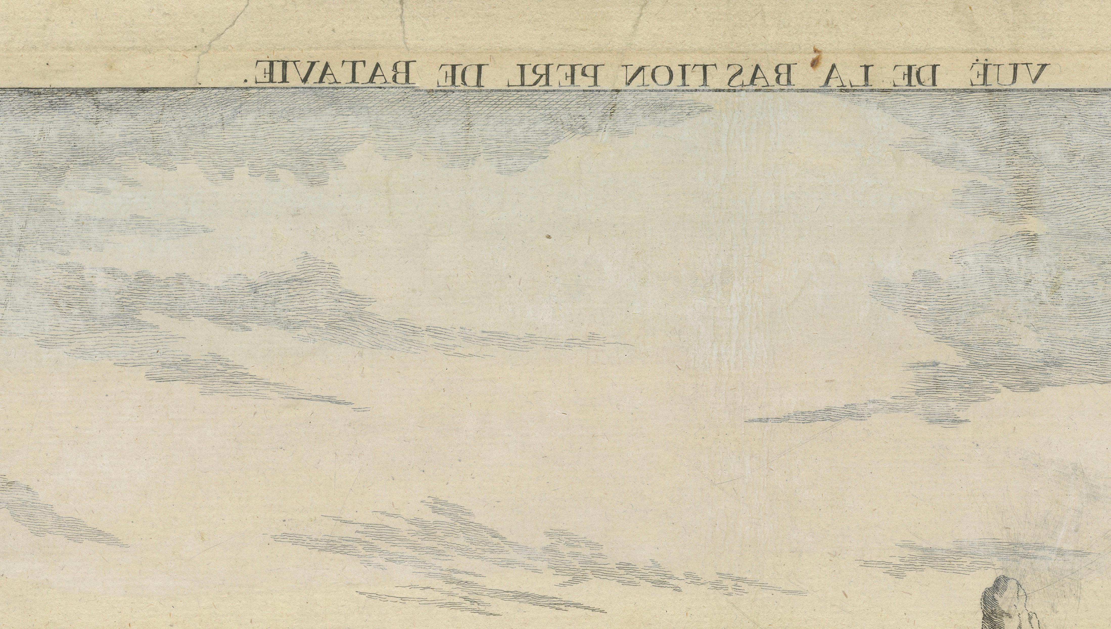 Papier Bastion de Batavia Perl - Gravure optique ancienne d'Indonésie, c.1770 en vente