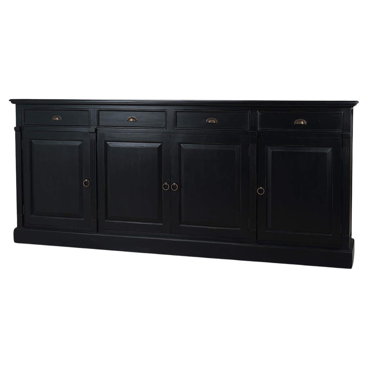 Batavia Schwarzes rustikales Landhaus-Sideboard
