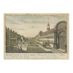 Antique Batavia Castle Church Courtyard – Vue d’Optique, Indonesia c.1770