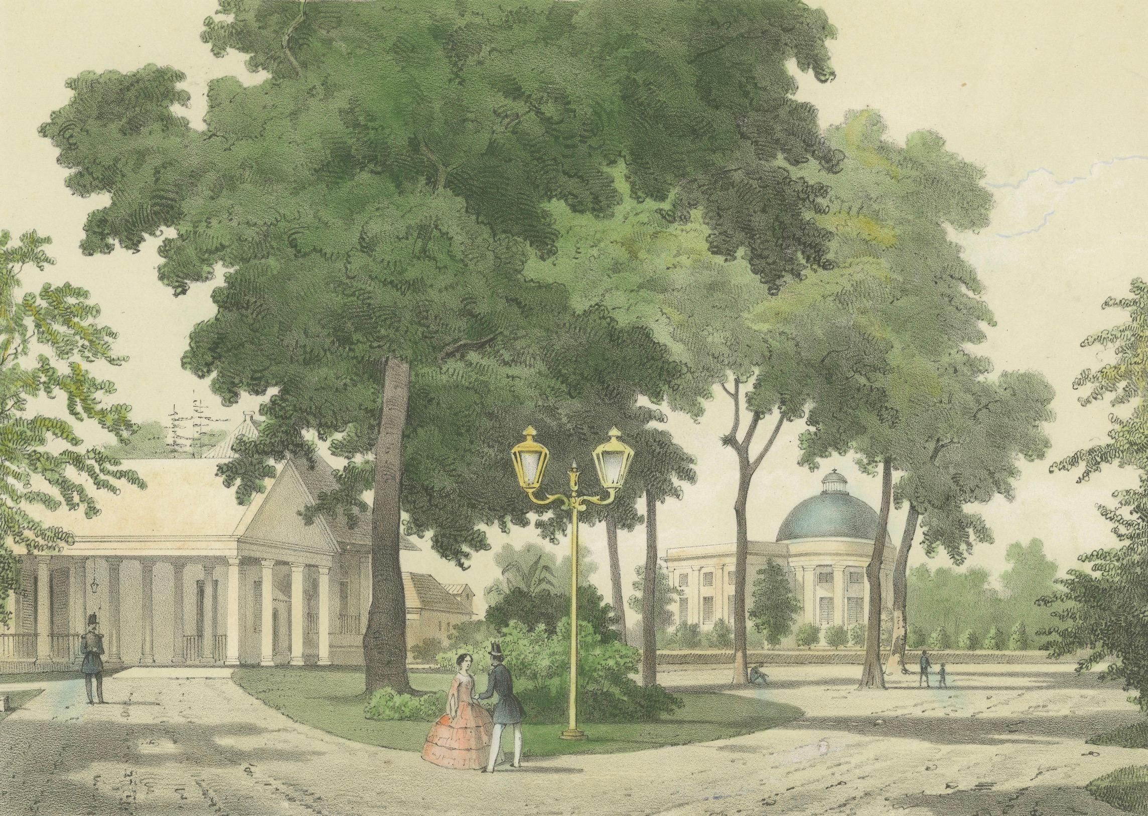 Batavia General's Residence & Governor's Hotel, Jakarta Lithograph, 1860