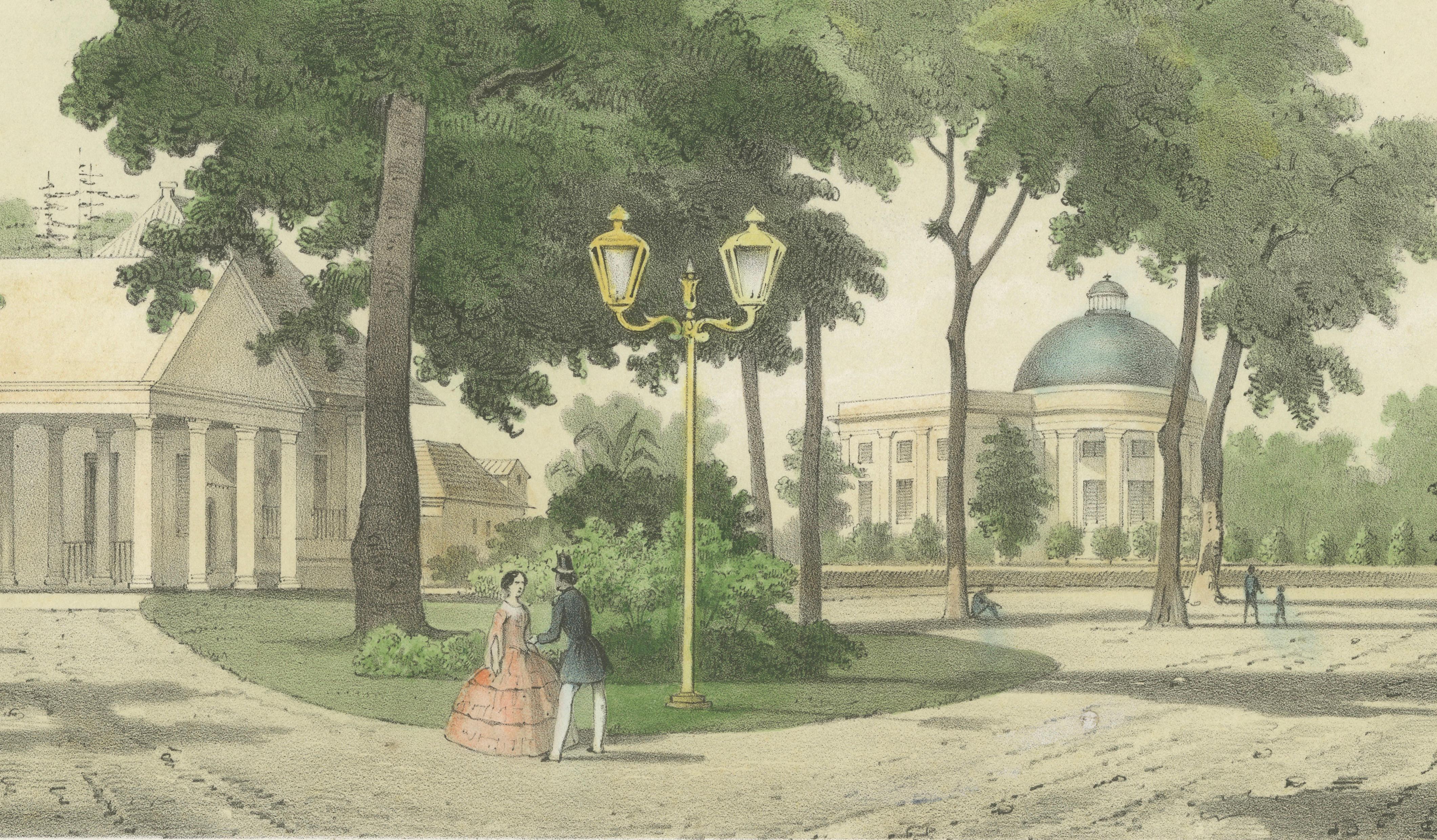 Batavia General's Residence & Governor's Hotel, Jakarta Lithograph, 1860