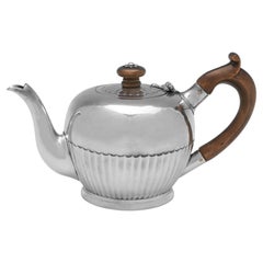 Batchelor Size 'Bullet' Antique Sterling Silver Teapot, Henry Chawner, 1783