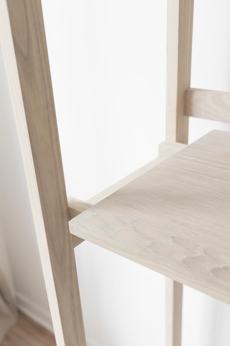 Batea Ash Wood Bookcase with White Oak Veneer Shelves For Sale at