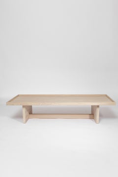 Table basse en placage de chêne blanc Batea