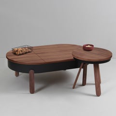 Batea L Coffee Table, Walnut & Black
