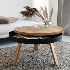 Batea M Coffee Table, Oak & Black