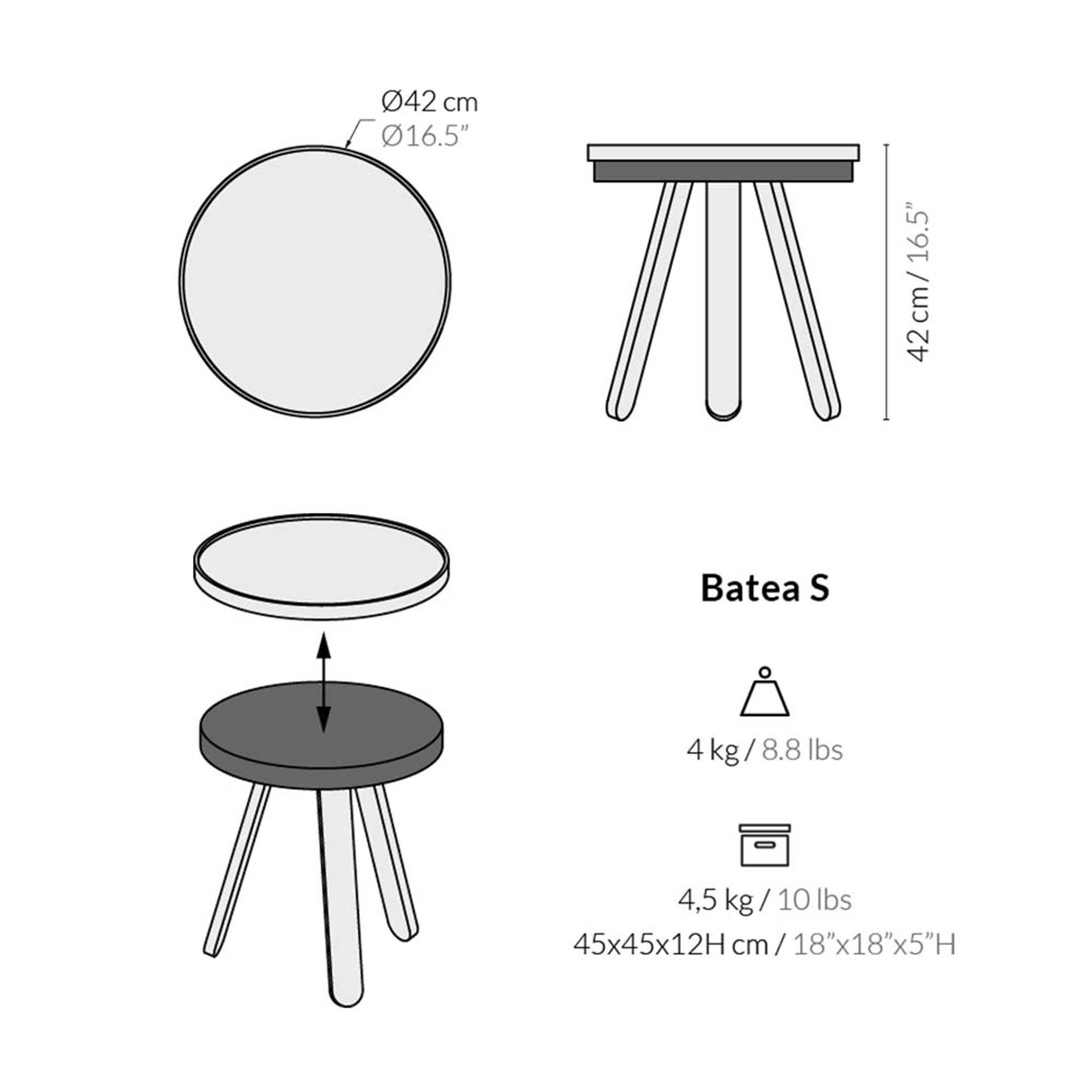 Batea S Tray Side Table Oak-Black For Sale 3