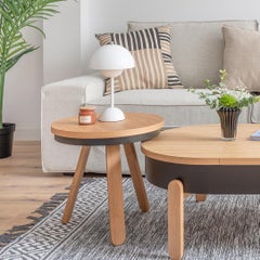 Batea S Tray Side Table Oak-Black
