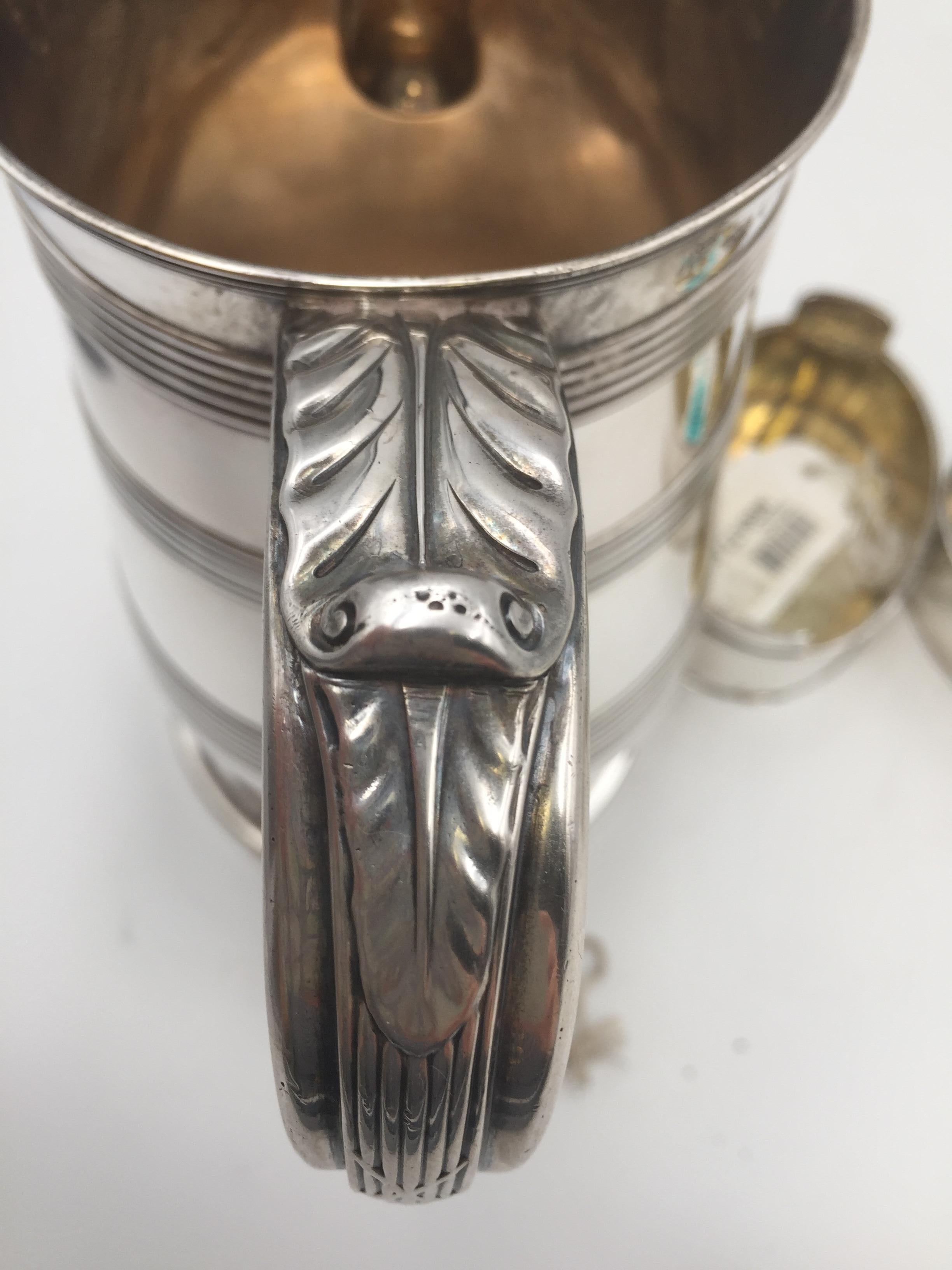 Bateman 1796 English Sterling Silver Spouted Beer Jug Pitcher Sold at Sotheby's In Good Condition In New York, NY