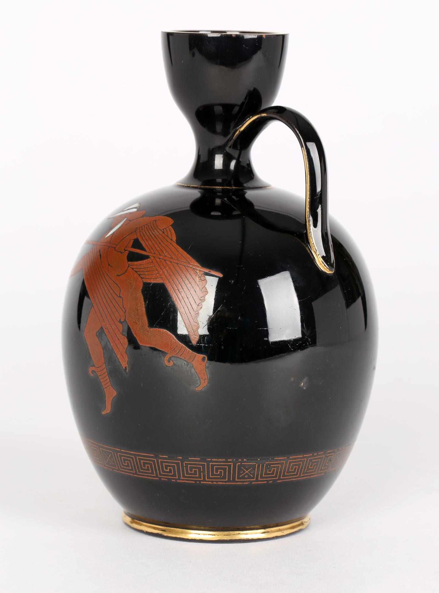 Ceramic Bates Brown-Westhead & Moore Mercury & Minerva Greek Revival Pottery Vase