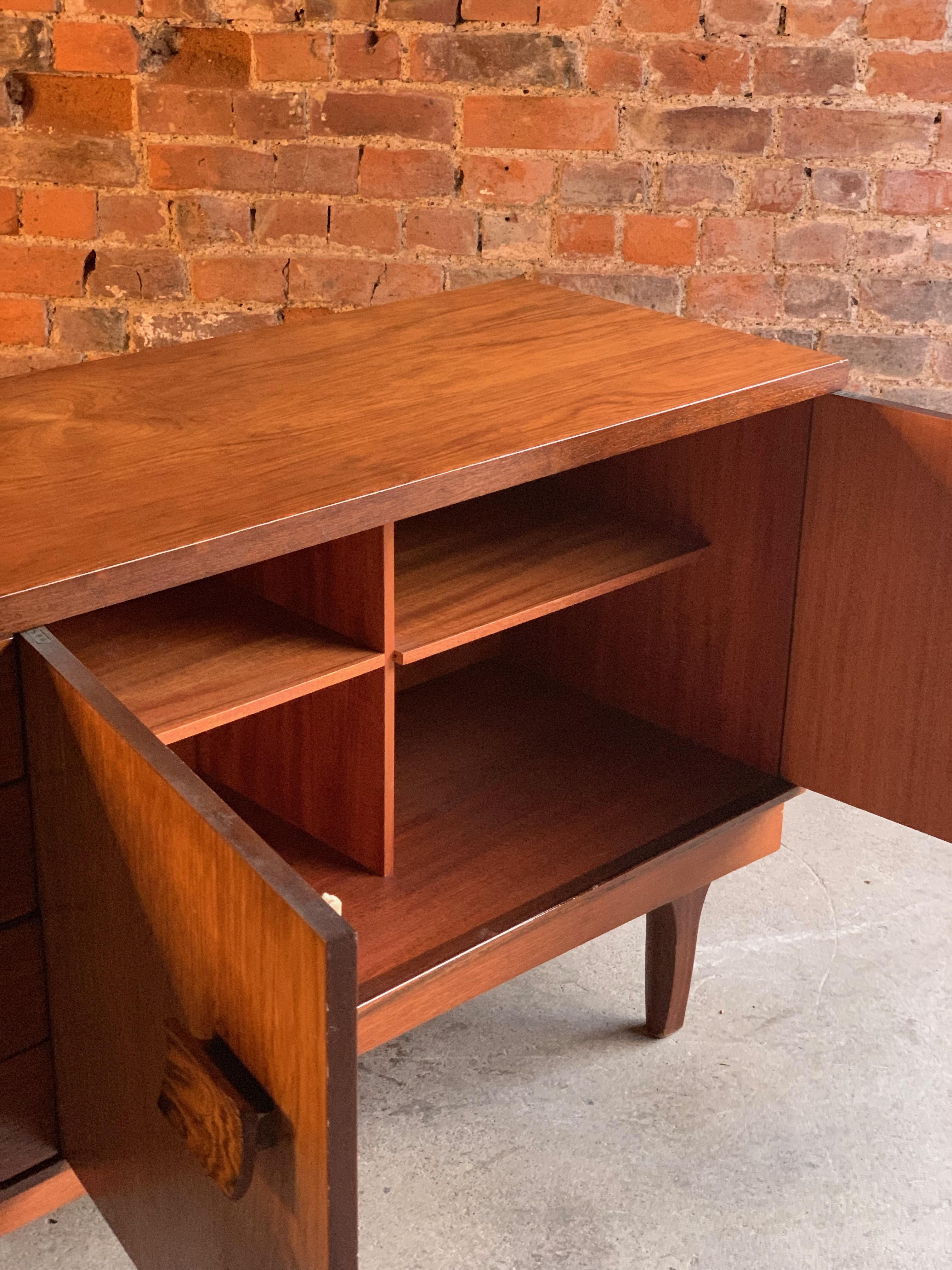 Mid-Century Modern Bath Cabinet Makers African Teak and Rosewood Sideboard Credenza BCM