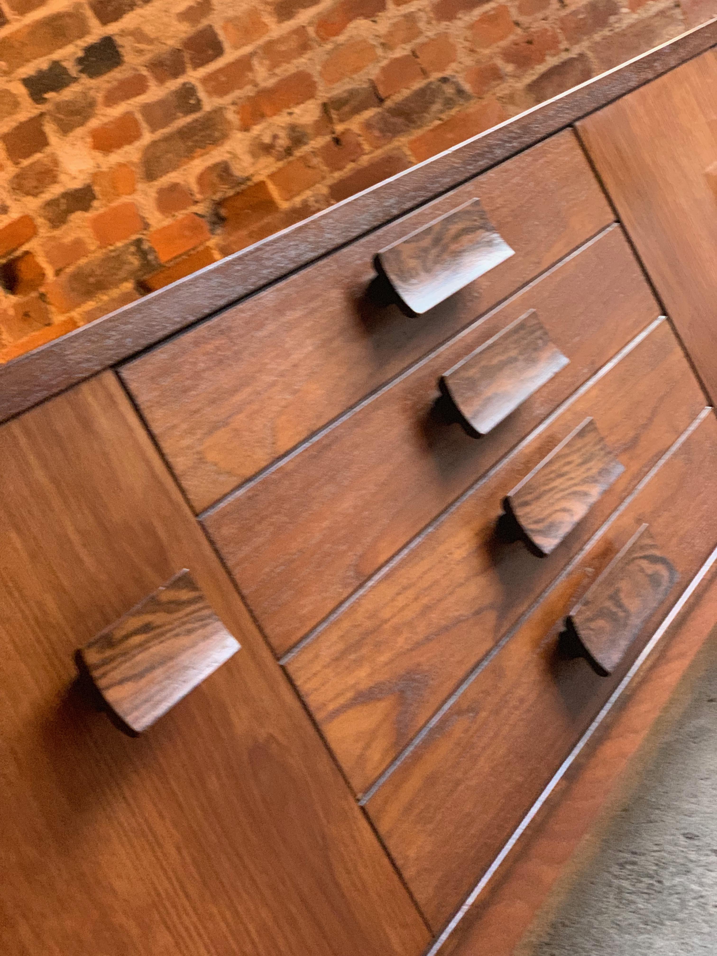 Mid-20th Century Bath Cabinet Makers African Teak and Rosewood Sideboard Credenza BCM