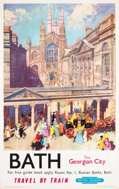 Bath The Georgian City 1955 British Railways Travel Poster, Gordon Nicoll