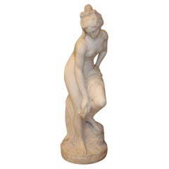 Bather Sculpture in White Carrara Marble