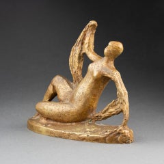 "Bather with a veil" ; Mid century modern modoré patinated bronze C.1950