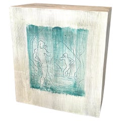 "Bathers at Laguna Beach, " Extremely Rare Lamp Base with Male Nudes by Stewart